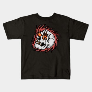 burning skull Kids T-Shirt